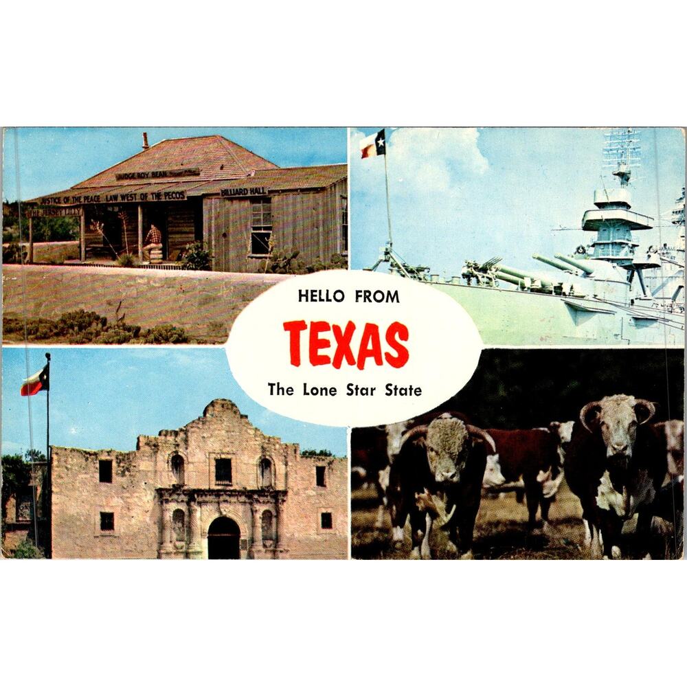 Hello From Texas The Lone Star State Vintage Postcard SP17-25